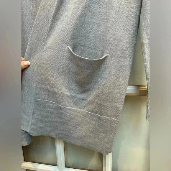 Nordstrom | Grey Everyday Open Front Cardigan Merino Wool Blend Size M Medium - Picture 9 of 14